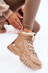 Women's Warm Boots On The Platform Beige Ofelia