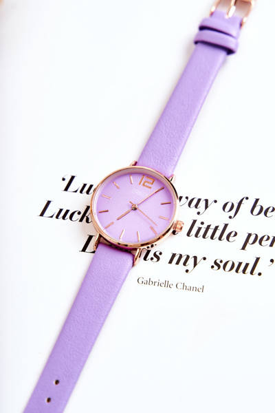 Watch On A Leather Strap Nickel Free ERNEST Dark violet