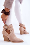 Women's Suede Cowboy Boots Beige Dennise