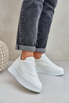 Sneakersy Eko Skórzane Klasyczne Na Platformie Białe Dorreia