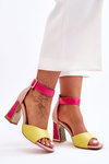 Elegant High Heel Sandals Pink-Yellow Sorel