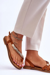 Women's Sandals With Ornaments On The Belt camel Alamis