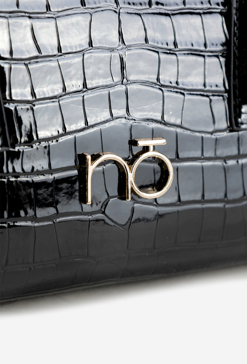 Lacquered handbag case with embossing NOBO BAG5810-M20 Black