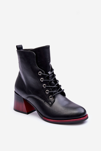 Leather Heeled Boots Black Luloshe