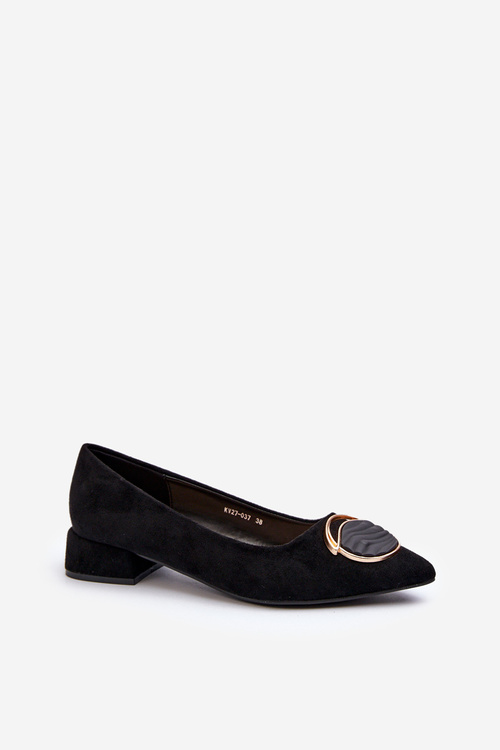 Low-Heeled Court Shoes Made of Eco Suede S.Barski KV27-037 Black