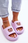 Light Women's Foam Slippers With Teddy Bear Violet Lia