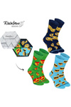 Rainbow Socks Emoticons Brainy Smiley Lover 3 Pairs