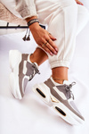 Sneakersy Sportowe Buty Damskie Biało-Szare New Horizon
