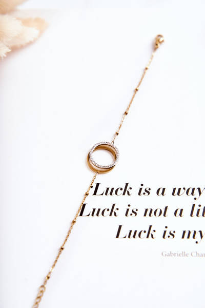 Women's Elegant Bracelet With Ornaments And Cubic Zirconia Gold