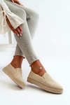Women's Beige Platform Espadrilles Naloenma