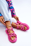 Women's Fashionable Braided Sandals Fuchsia Tiffanie