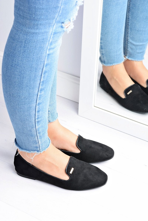 Women's Suede Ballerinas Black Neala