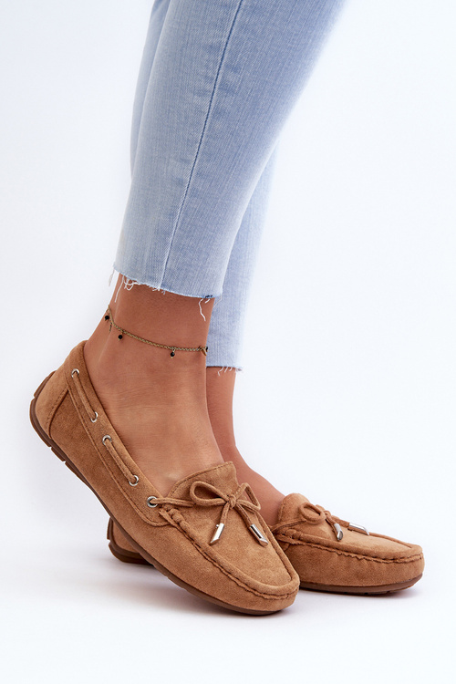 Women's Suede Moccasins Camel Si Passione