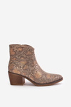 Women's Cowboy Boots With Zipper Animal Print Gold Merisine