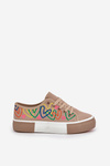 Women Sneakers Hearts Dark Beige Fonirea