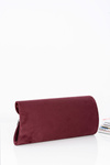Women's Maroon Clutch Handbag Chain Suede