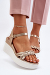 Golden Wedge Sandals Esinna