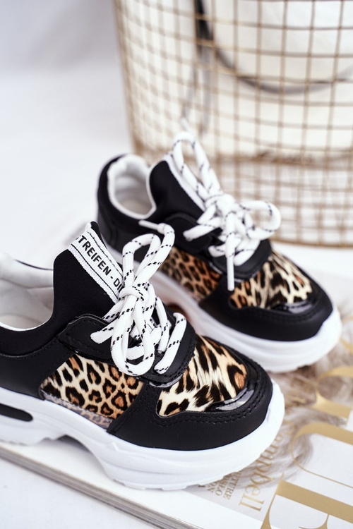 Children's Sport Shoes With A Leopard Pattern Black Penny
