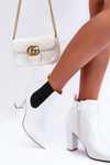Lacquered Boots On A Heel White Evita