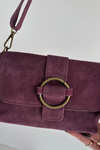 Leather Suede Small Bag Purple Jessel