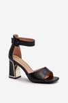 Elegant Black Women's Sandals with Heel Rosazara