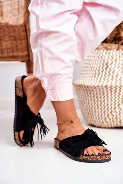 Women's Flip-flops Black Tassels Marina