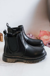 Children's Leather Warm Boots Black Porky