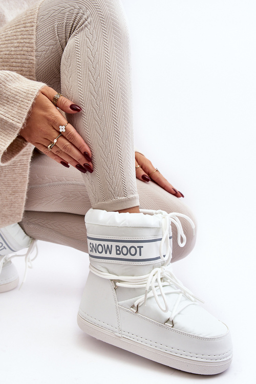 Women's lace-up snow boots white Soia