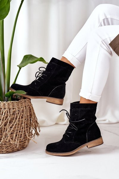 Boots With Double Uppers Black Violetta