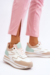 Fashionable Leather Sports Shoes White and Beige Roen