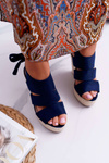 Women's Sandals On Anchors Navy Blue Yenga