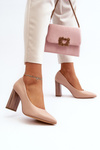Elegant Pumps On A Decorative Heel Sergio Leone PB217 Nude