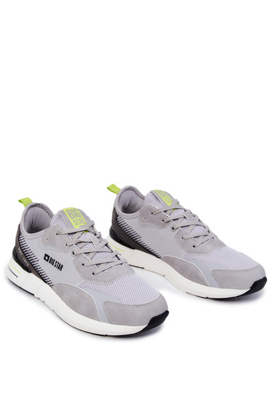 Męskie Sportowe Buty Memory Foam Szare Big Star JJ174291