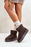 Women's Suede Snow Boots on Platform Above Ankle Brown Rianaella