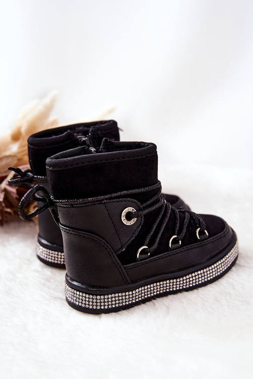 Children's Snowboots with Zircons Black Wellma