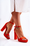 Classic Sandals On High Heels Orange Baleira
