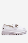 Leather Loafers With Chain GOE LL2N4038 White
