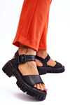 Women's Leather Flat Sandals Black Dean