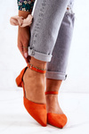 Suede pointed pumps Orange Calliope