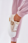 Women's Platform Sneakers With Decorative Detail Beige Annisae
