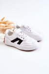 Children's Leather Low Sport Shoes Black And White Jessie