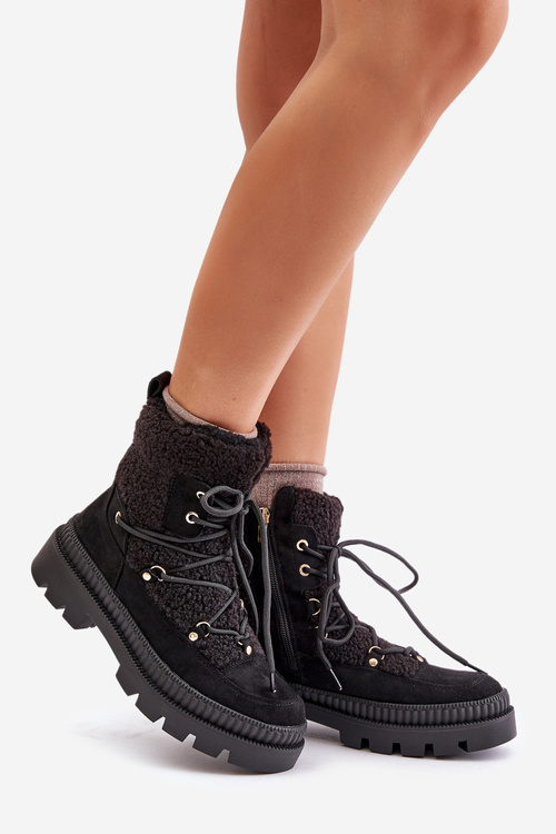 Boots With Sheepskin Type Black Merilana