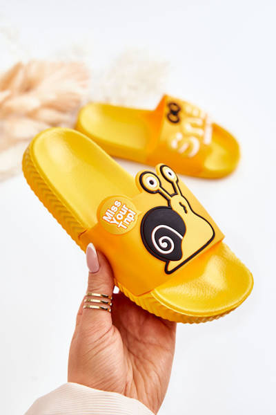 Light Children's Slippers Yellow Snail