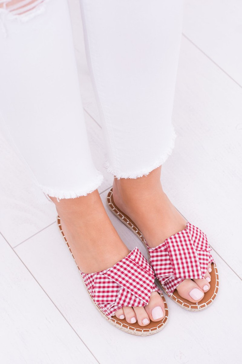 Women's Flip-Flops with Bows Pin-up Girl Red