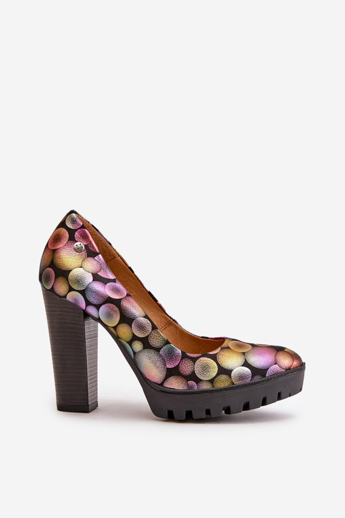 Leather Heels On A Block Heel Maciejka 02629-39 Multicolor