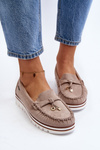 Women's Platform Loafers Beige Railav