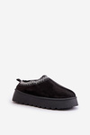 Snow Slippers On Platform With Embroidery Black Tamilda