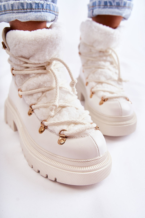 Leather Warm Boots White Arisa
