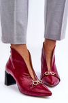 Leather Boots on Heel Maciejka 05262-15 Fuchsia