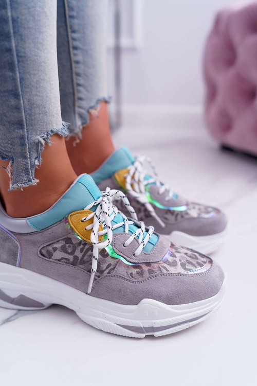 Sporty Women's Shoes High Sole Grey Cabana